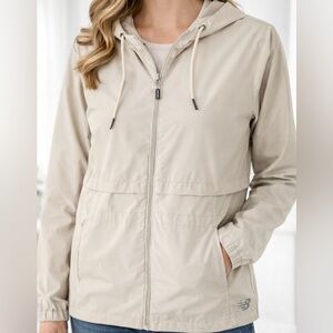 New Balance Women’s Light Tan Hooded Windbreaker Jacket